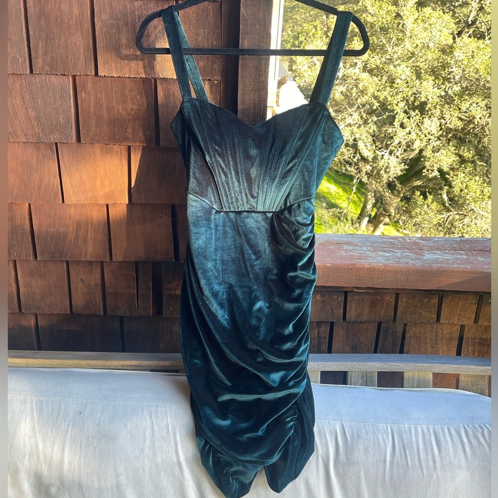 House of CB Yaz Emerald Green Velvet Corset Dress -Brand New